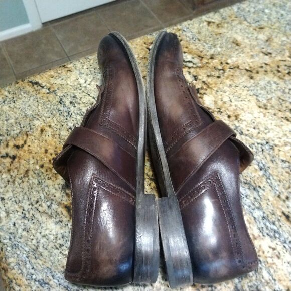 PRADA Brogue Leather Fringe Kiltie Perforated Monk Strap Oxfords Men's Sz 8.5 - Picture 3 of 12